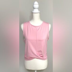 Recreation Womens L Solid Petal Pink Sleeveless Top Classic Activewear Comfy